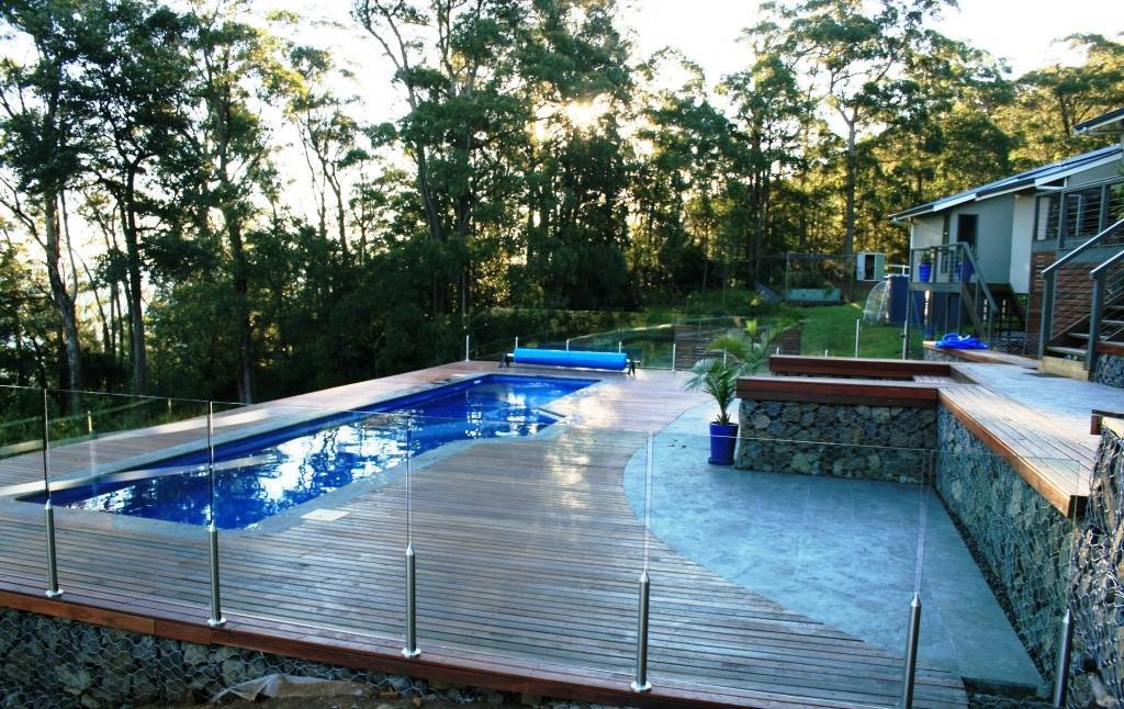Lap pool in merbau decking