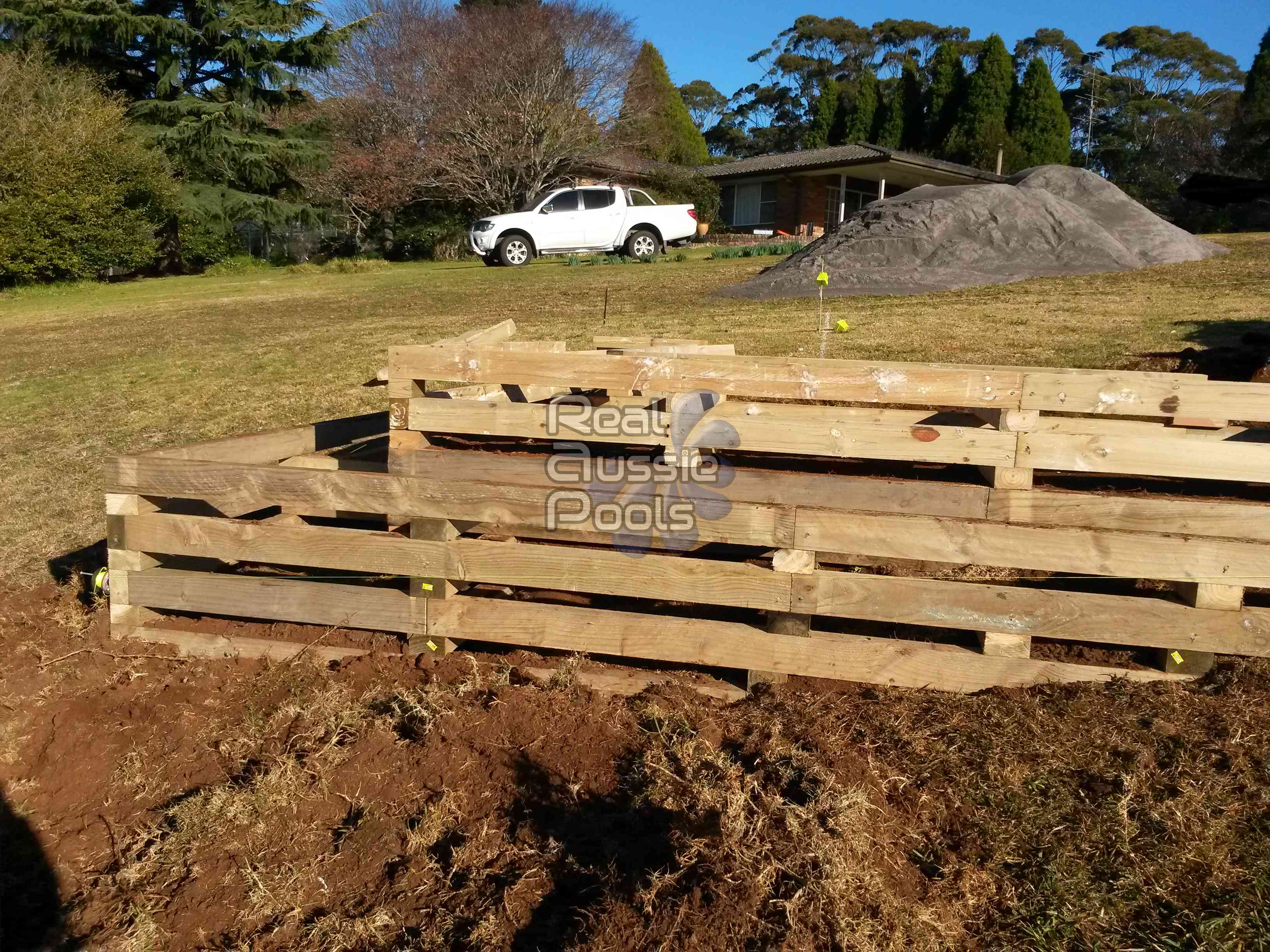 Treated Pine Crib wall preparation